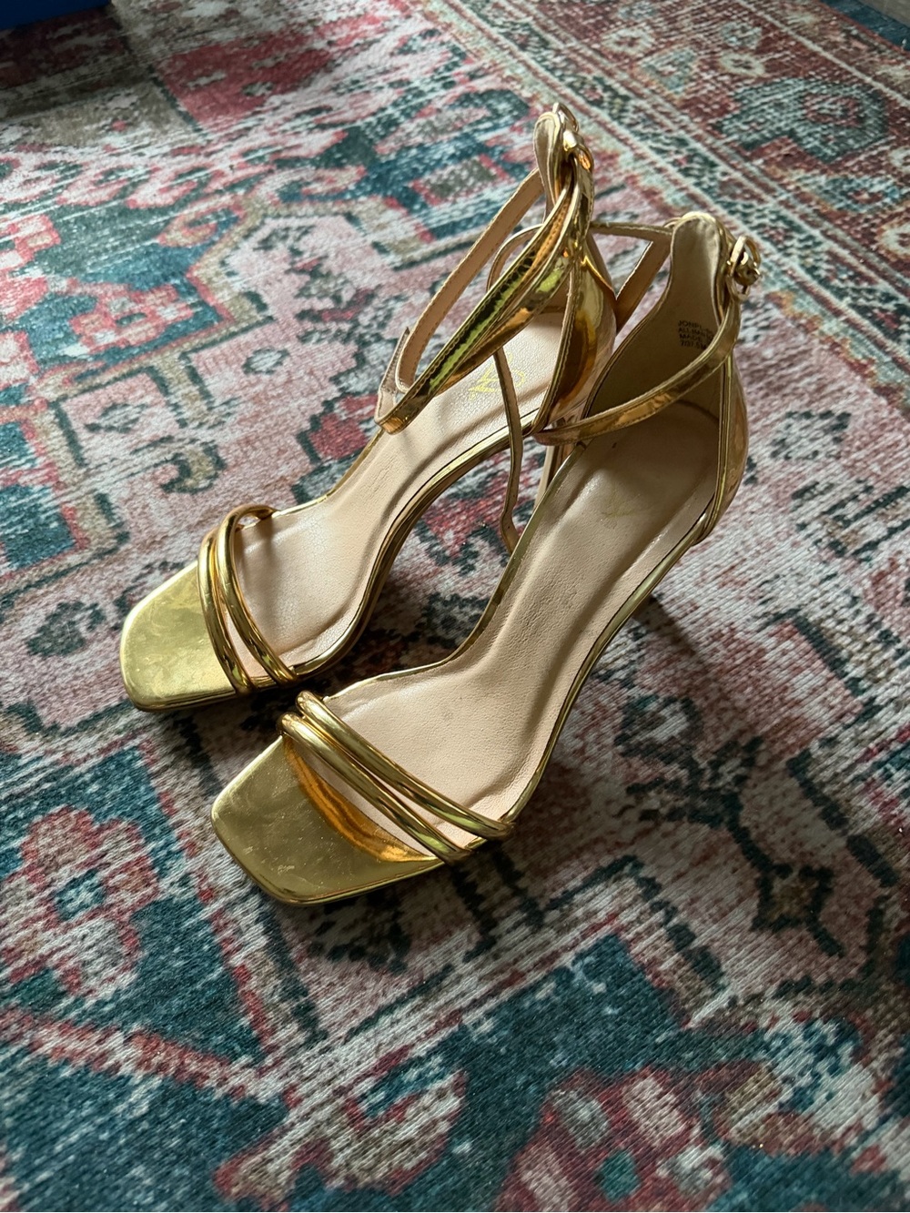 Windsor Gold Metallic Strappy High Heel Sandals